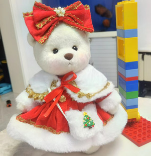 30cm中号莉娜熊公仔圣诞老人麋鹿套装替换衣服TeddyTales熊熊娃衣