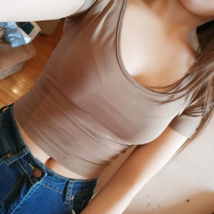 t恤女纯色短袖 露脐性感短款 圆领高腰紧身显瘦漏肚脐上衣 夏季 aa款