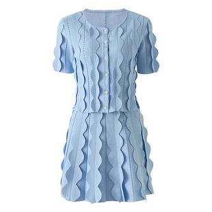 新款 饰短袖 套装 重工立体装 两件套套裙 圆领短袖 跨境外贸2026春夏季