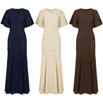 夏季名媛修身显瘦烫钻连衣裙