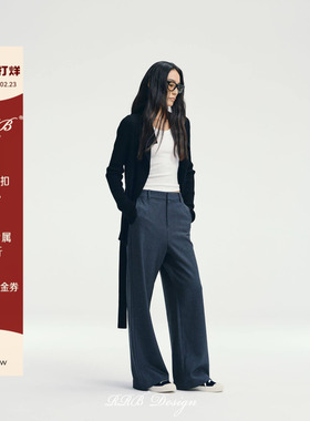 RRB Design 「新派职场」进口醋酸羊毛百搭后松紧腰显瘦长裤