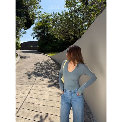 RRBDesignV领修身长袖T恤