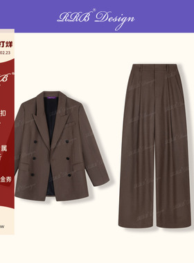 RRB Design「权利套装」定制100羊毛长袖外套+直筒西裤两件套装