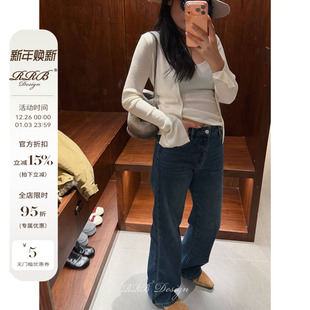 Design 休闲直筒裤 100%棉时尚 复古洗水牛仔裤 百搭显瘦经典 RRB