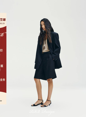 RRB Design 「轻职场」绵羊毛混纺气质百搭宽松显瘦西装五分裤