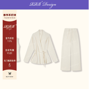 RRB Design 「感觉至上」舒适保暖羊毛三件套显瘦背心+开衫阔腿裤