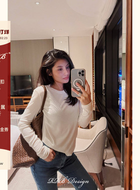 RRB Design「胶囊衣橱」莱赛尔羊毛基础百搭时尚简约圆领长袖上衣