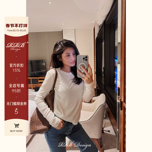 RRB Design「胶囊衣橱」莱赛尔羊毛基础百搭时尚简约圆领长袖上衣