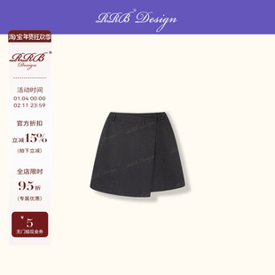 RRB Design「城中慢旅」羊毛时尚休闲百搭简约半裙短款半身裙