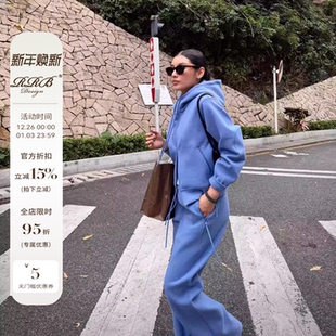 套装 」松弛感韩系连帽卫衣宽松抽绳休闲裤 女 Design「智暖套装 RRB