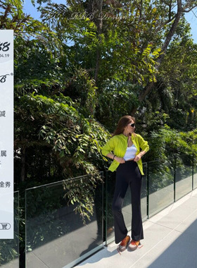 RRB Design 纯色高腰裸感瑜伽裤修身舒适百搭高弹显瘦微喇裤