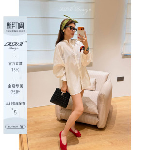 衬衫 宽松显瘦单排扣白色长袖 慵懒随性百搭衬衣 Design RRB