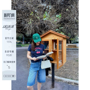 T恤打底衫 RRB 简约字母樱桃印花百搭显瘦短袖 修身 上衣 Design