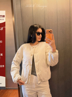 RRB Design「松弛廓形」智感纯棉无领百搭保暖无尘鹅绒服外套