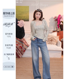 RRB Design 莱赛尔醋酸混纺宽松显瘦复古牛仔裤简约百搭直筒裤