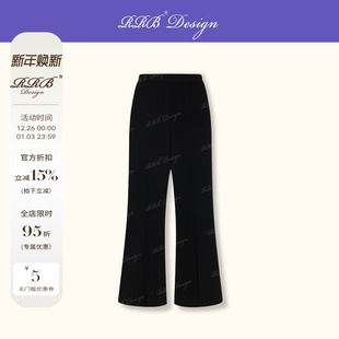 百搭显瘦松紧腰通勤微喇裤 RRB Design「黑胶往事」塑形橡筋腰时尚