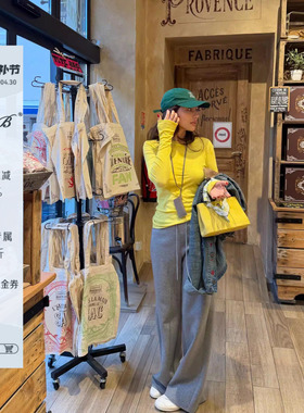 RRB Design「本命T」休闲慵懒风长袖打底衫T恤百搭正肩修身上衣女