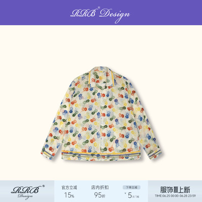 100%棉宽松显瘦复古印花衬衫