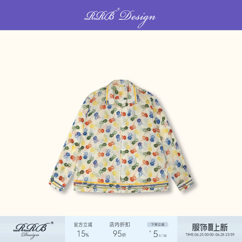 100%棉宽松显瘦复古印花衬衫