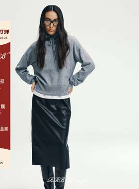 RRB Design 「法兰西」绵羊毛山羊绒宽松显瘦长袖羊毛衫休闲上衣