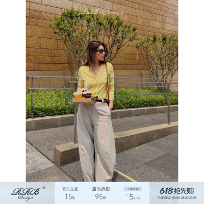 轻薄透气阔腿镰刀裤女