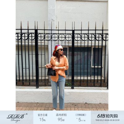 RRB高弹显瘦九分烟管牛仔裤