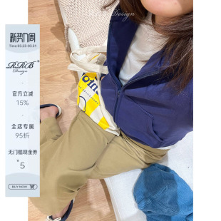 100%棉宽松百搭显瘦大口袋连帽外套休闲拉链卫衣开衫 RRB Design