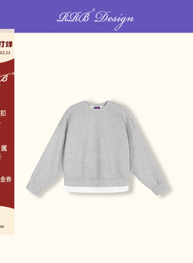 RRB Design「Athflow」空气感假两件休闲百搭时尚圆领长袖卫衣