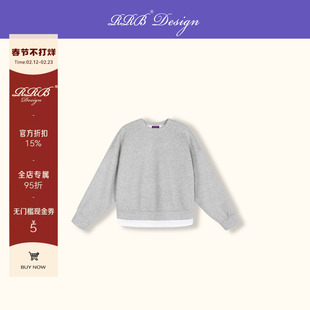 RRB Design「Athflow」空气感假两件休闲百搭时尚圆领长袖卫衣