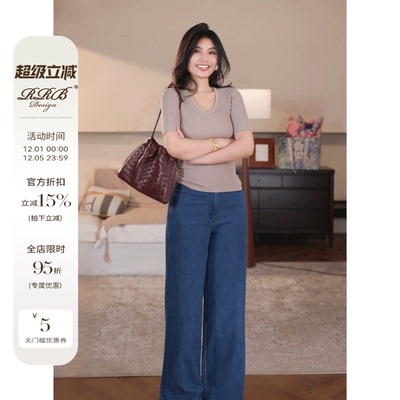 RRB Design「舒弛时光」极简优雅夏季修身显瘦百搭纯色短袖上衣