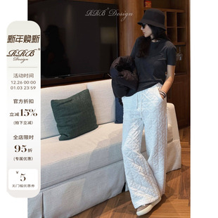 百搭休闲裤 宽松显瘦松紧腰系带菱格束脚裤 Design RRB