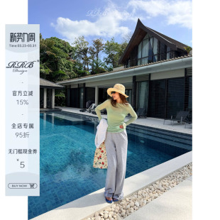 Design 长裤 宽松显瘦松紧腰直筒裤 遮肉卫裤 舒适百搭休闲裤 RRB