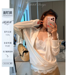 显瘦拼接蕾丝吊带背心气质百搭无袖 修身 上衣 Design RRB