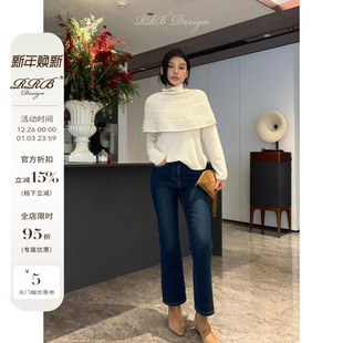 九分喇叭牛仔裤 秋冬百搭休闲舒适加绒修身 Design RRB