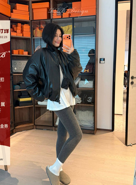 RRB Design「气球夹克」环保仿真皮时髦廓形夹克皮衣外套