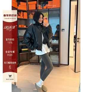 RRB Design「气球夹克」环保仿真皮时髦廓形夹克皮衣外套