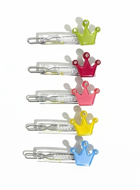 韩饰AZ饰品头饰雅致镶钻炫彩皇冠一字杆边卡扣卡BQ1758