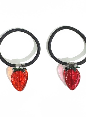 韩饰AZ饰品头饰雅致素面炫彩甜美十字草莓发圈女FQ1394