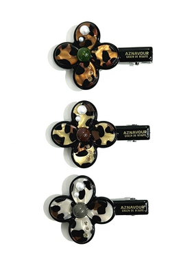 韩饰AZ饰品头饰雅致镶钻甜美半球三瓣花鸭嘴夹YZJ0897