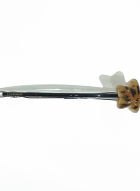 韩饰AZNAVOUR饰品头饰雅致素面豹纹五角星一字长扣卡H后脑勺Q0598