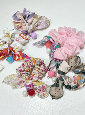 韩饰AZ发饰丝巾小碎花肠圈发圈头绳发饰