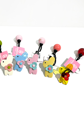 韩国进口GRAINdeBEAUTE醋酸可爱甜美小兔子绕绕发圈头绳