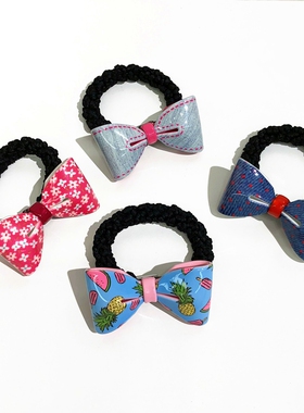 韩饰AZ饰品头饰雅致素面彩色嘟嘟蝴蝶结发夹发圈FQ1269