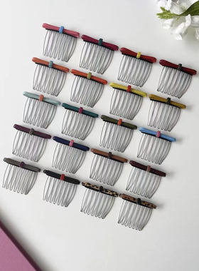 韩饰AZ简约百搭糖果色蝴蝶结插梳发梳刘海梳女