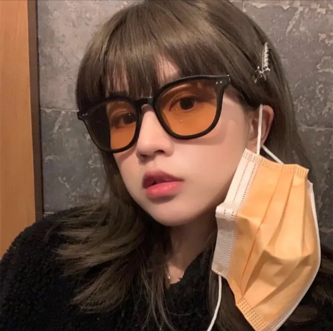 韩版潮网红明星蹦迪茶色圆脸墨镜