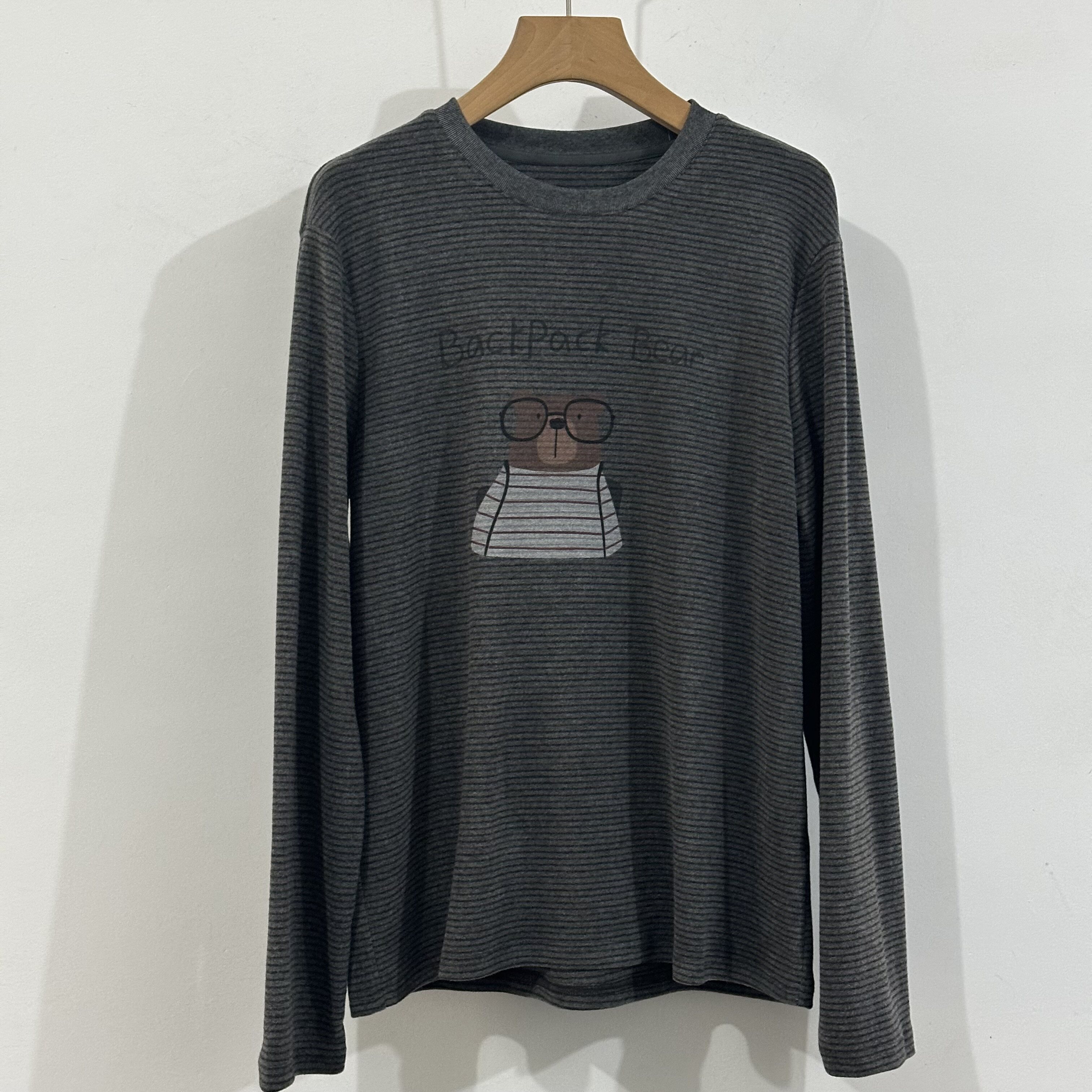 韩代订单双面德绒暖和圆领长袖打底衫女卡通印花长袖T恤2025秋冬