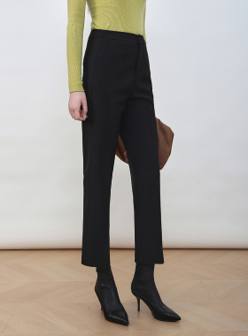 Mooelpom2025秋冬抗皱新款烟管裤神裤小黑裤显瘦通勤西装直筒裤女