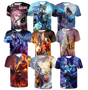 英雄联盟王者荣耀周边李白凤求凰皮肤短袖T恤男女学生夏装cos衣服