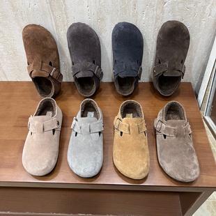 十三行女鞋 实拍加绒内增高2.5CM百搭软厚底一脚蹬丑萌软底博肯鞋