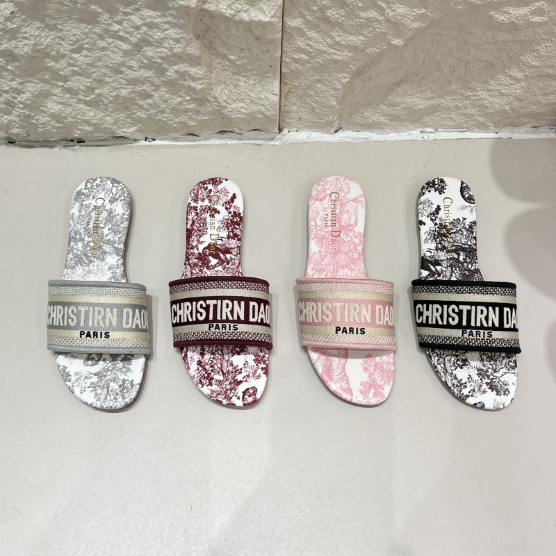十三行女鞋实拍韩版平底凉拖高级感刺绣休闲时尚拖鞋水墨画拖鞋女